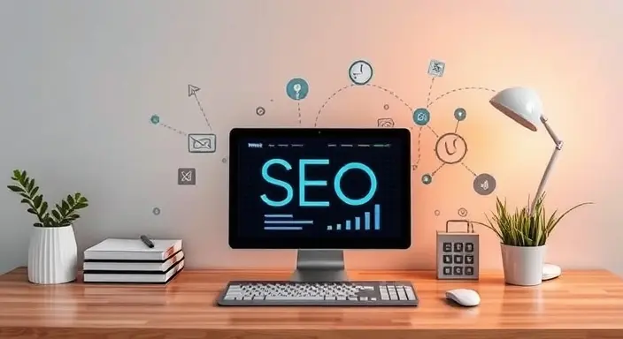 Optimized content marketing strategies on a digital screen